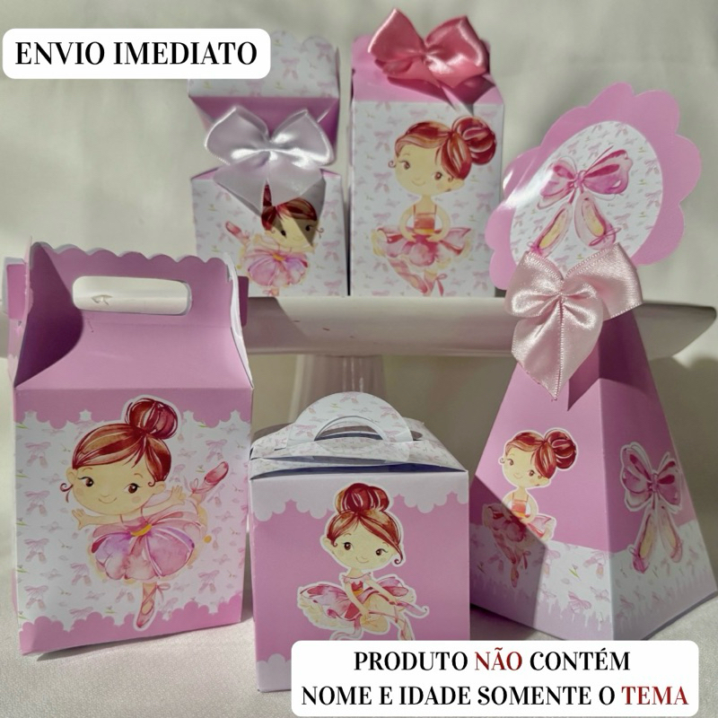 Caixinhas Personalizadas Bailarina \ Festa \ Lembrancinha\Aniversário\Pegue e Monte \Mimo\Pronta Entrega
