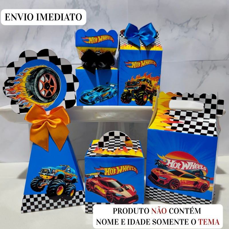 Caixinhas Personalizadas Hot Wheels \ Festa \ Lembrancinha\Aniversário\Pegue e Monte \Mimo\Pronta Entrega