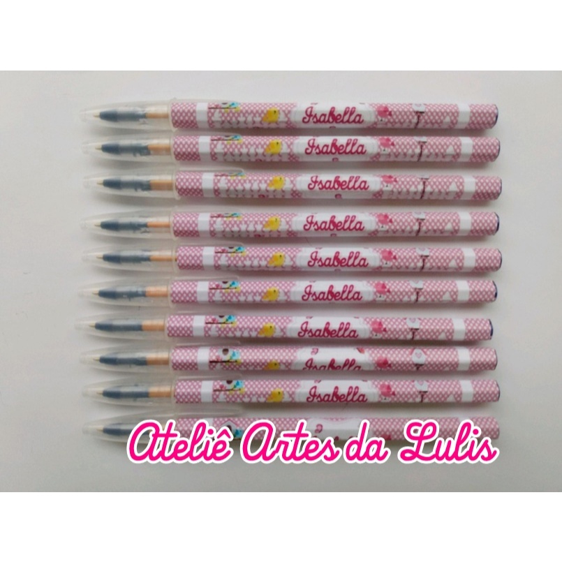Caneta Personalizada Jardim Encantado - Lembrancinha Personalizada - Caneta Jardim Encantado