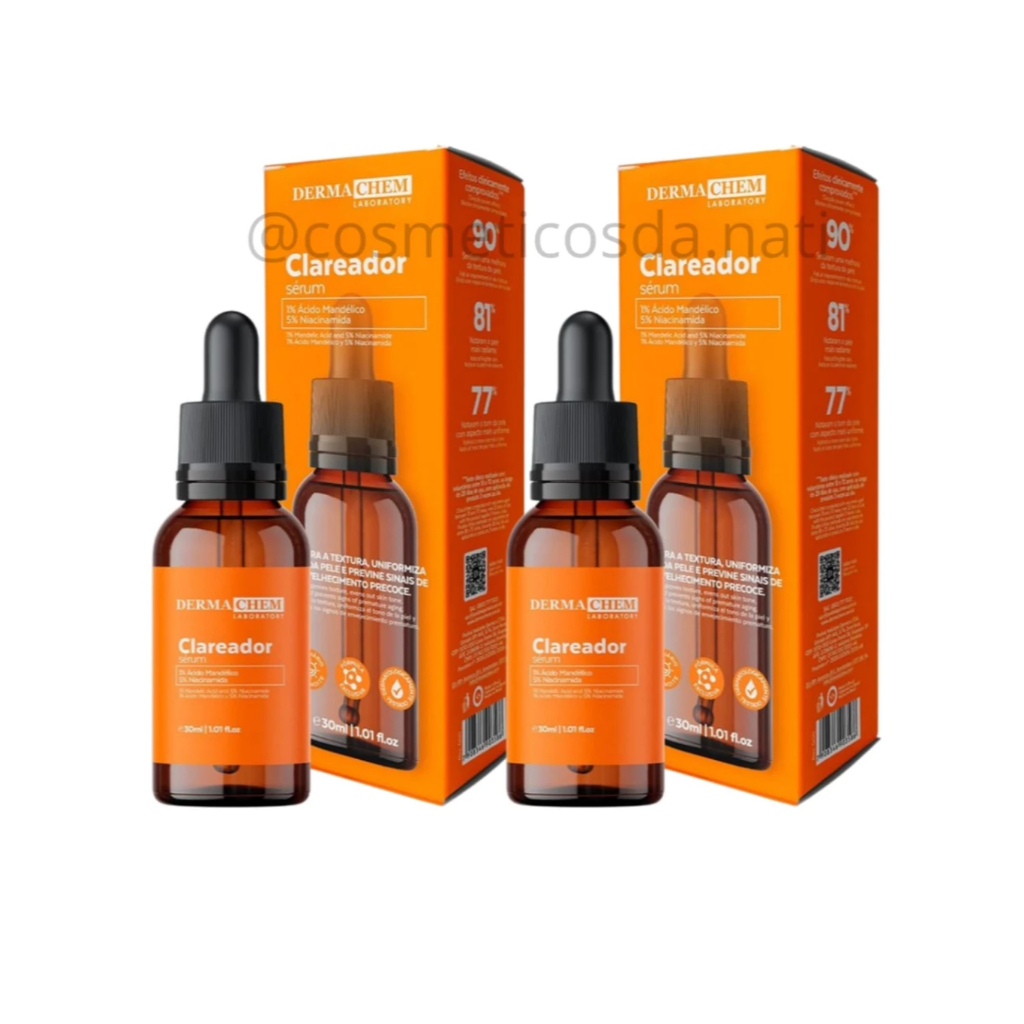 Kit 2  Sérum Clear Clareador de Manchas  30ml Dermachem em Oferta na Shopee