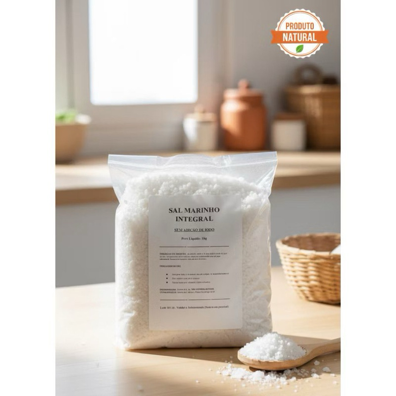 Sal marinho sem IODO - 1kg - Puro e Natural em Oferta na Shopee
