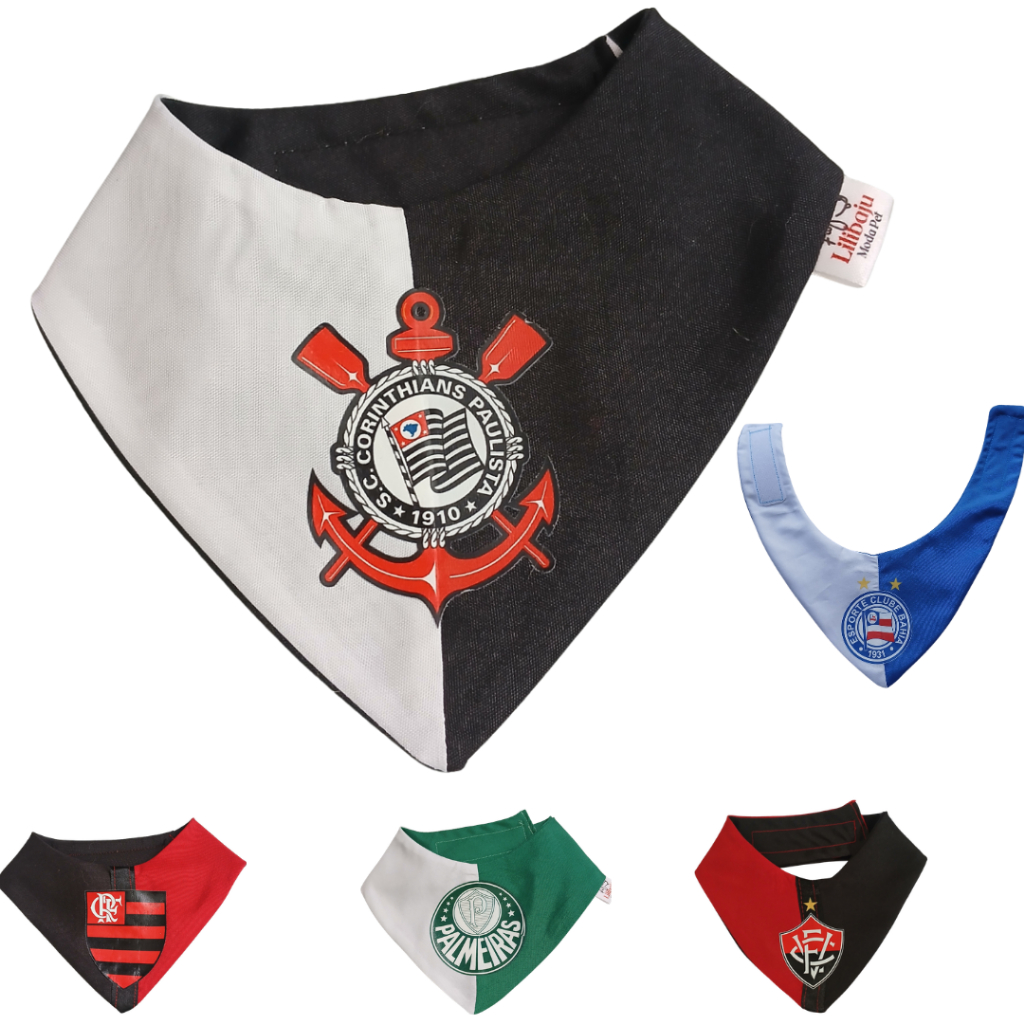 Bandana Pet Time Futebol Gravata para Cães Gatos Acessórios para Cachorro Tam PP ao G