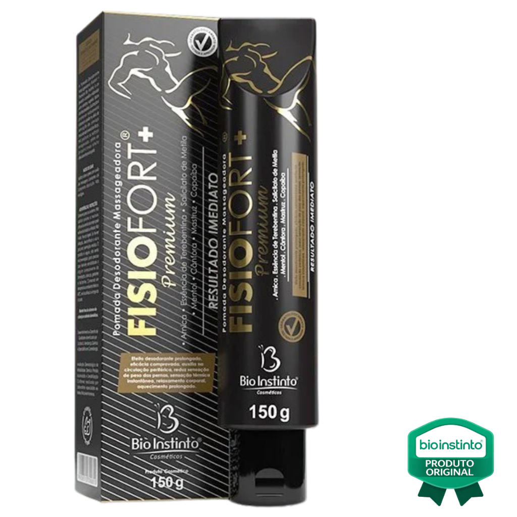 Pomadas FisioFort Premium Massageadora Bio Instinto 150g - 1/3/6 unidades em Oferta na Shopee