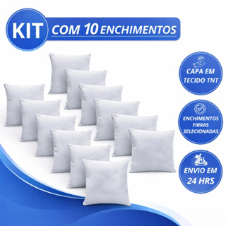 Kit 1 Até 10 Refil Enchimento De Almofadas 45x45  Para Sofá Lavável Extra Conforto em Oferta na Shopee