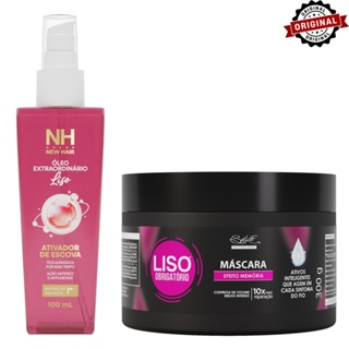 Óleo Liso Extraordinário 100ml NEW HAIR + Máscara Liso Obrigatório 300g BELKIT em Oferta na Shopee