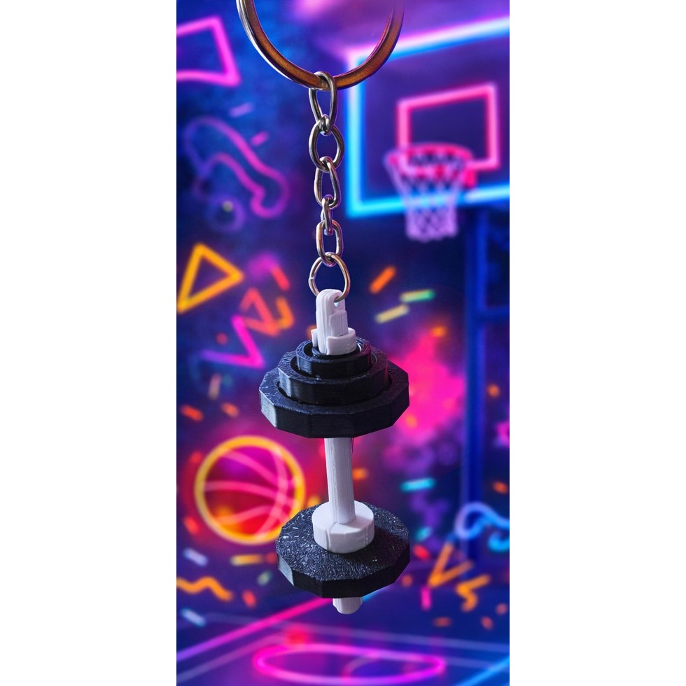 Chaveiro Halteres 3D Academia Fitness – Mini Peso Musculação para Mochila, Bolsa e Chaves