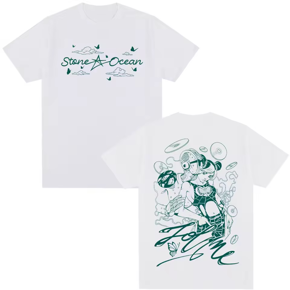 camiseta basica e oversized JoJo's Bizarre Adventure stone ocean sexto arco anime manga em Oferta na Shopee