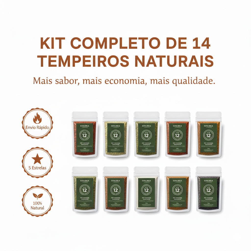 Super Kit  14 Temperos Premium – Total de 700g em Oferta na Shopee