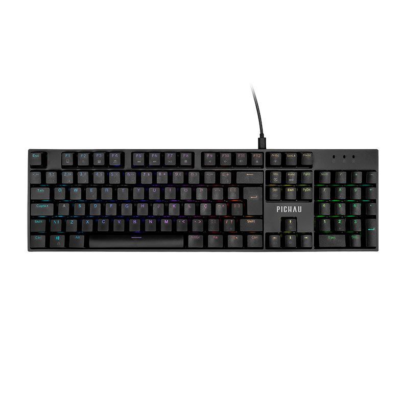 Teclado Mecanico Pichau Aurum V100, RGB, PTB, Switch Huano Vermelho, Preto, PG-ARM-RGB01