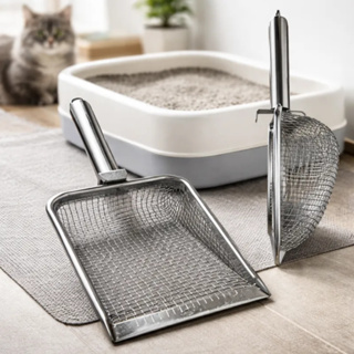 Pá Coletora Higiênica De Areia Para Gatos Aço Inox em Oferta na Shopee
