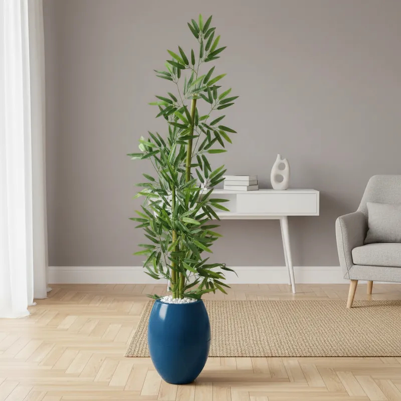 Planta Artificial Bambu Da Sorte Decoração Com Vaso em Oferta na Shopee