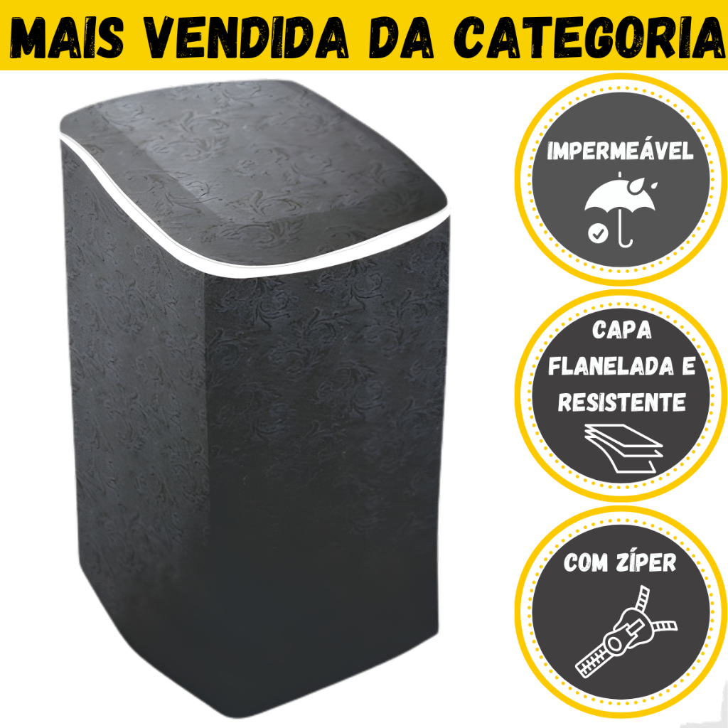 Capa Tanquinho Flanelado Colormaq Suggar Impermeável Tamanho Único 6 8 10 12 13 14 16 18 20kg em Oferta na Shopee