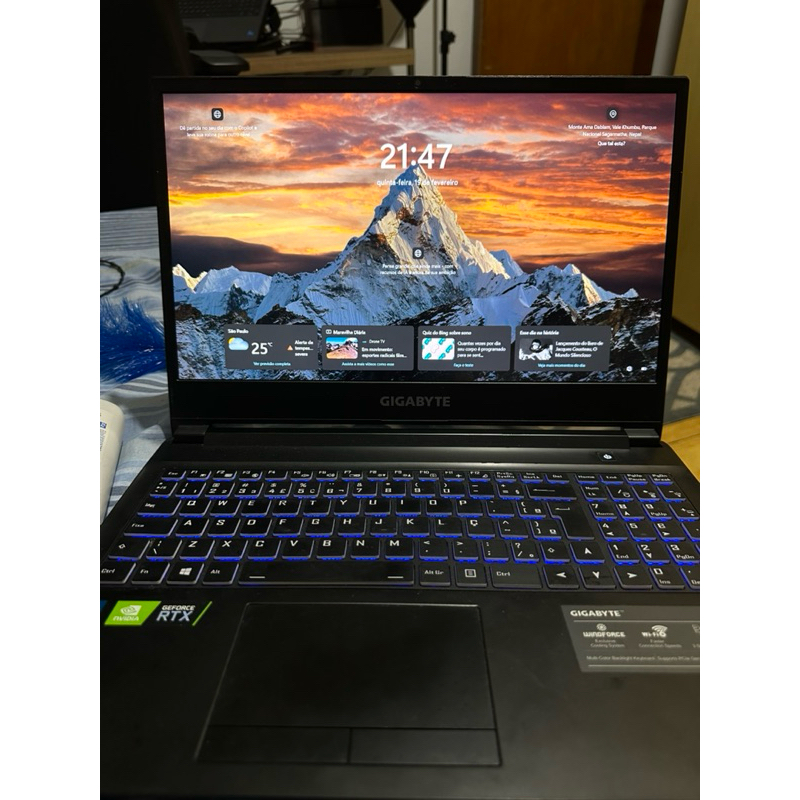 NOTEBOOK GAMER GIGABYTE RTX 3050TI Intel I5-11th 16GB RAM
