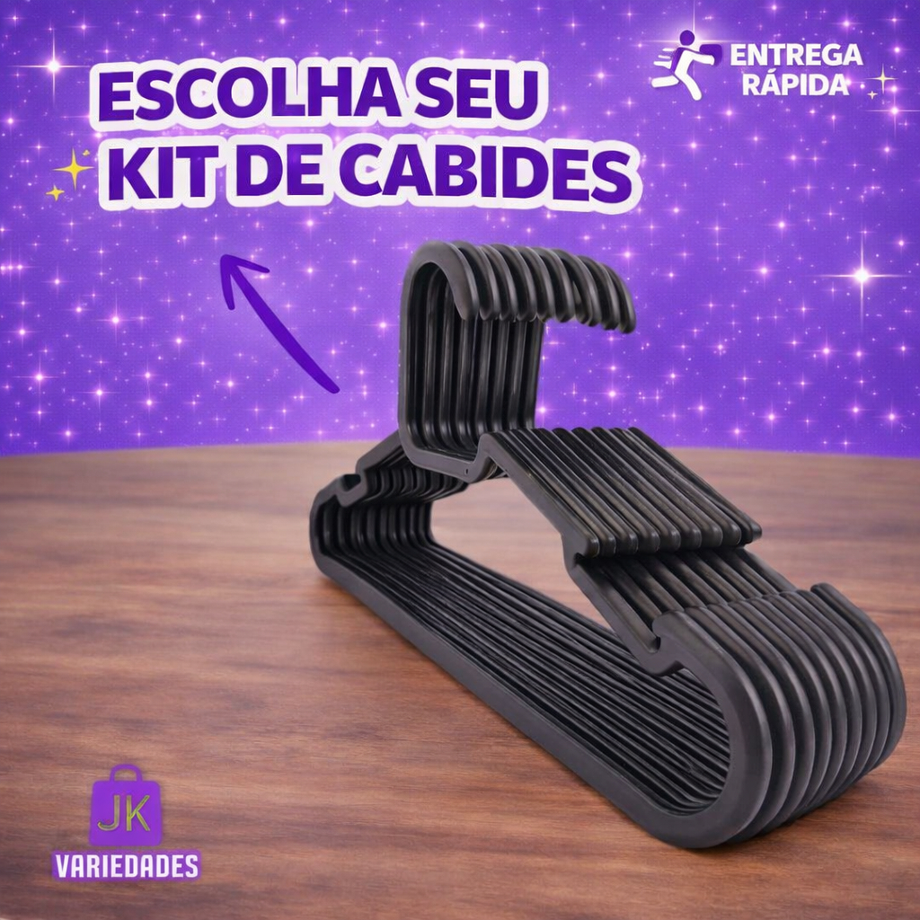 Kits Cabides Pretos Reforçados Adulto Premium Alta Durabilidade Kit Econômico 20 a 80 Unidades em Oferta na Shopee