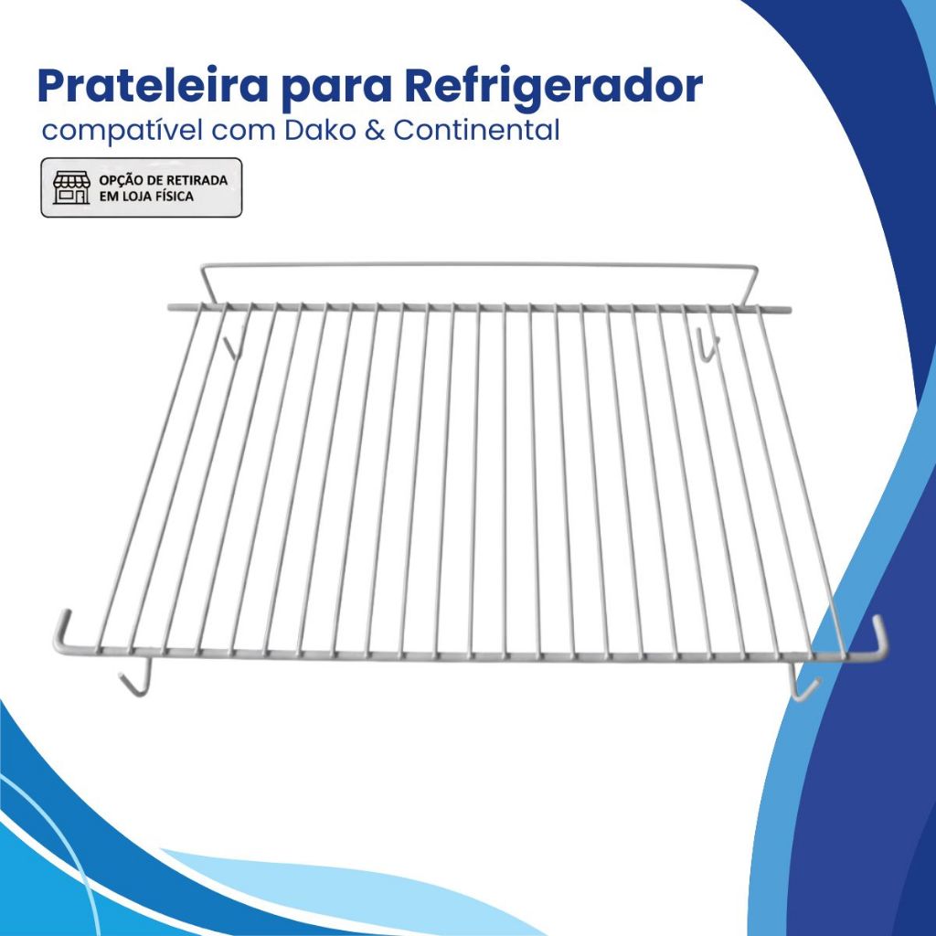 Prateleira Grade Compatível Refrigerador Dako Continental 52 X 31 Suporte Geladeira Aramada