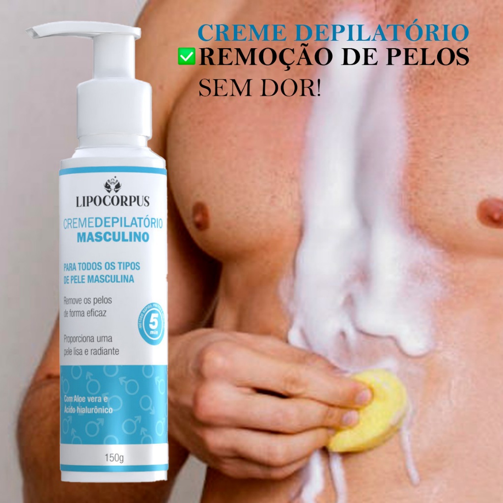 Creme Depilatório Masculino Creme Depilador Remoção de Pelos Fácil e Sem Complicações - Envio Rápido