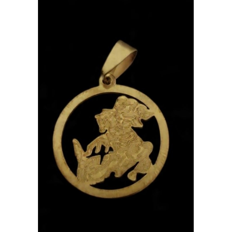 pingente são Jorge banhado a ouro - proteção e força em banho de ouro 18k