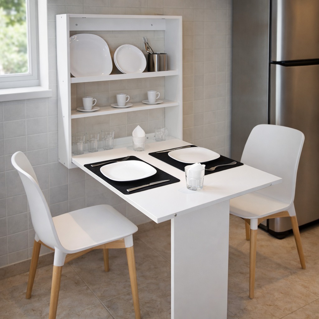 Mesa Dobrável de Parede Retrátil Suspensa Multiuso Escritório Cozinha Pequenos Espaços