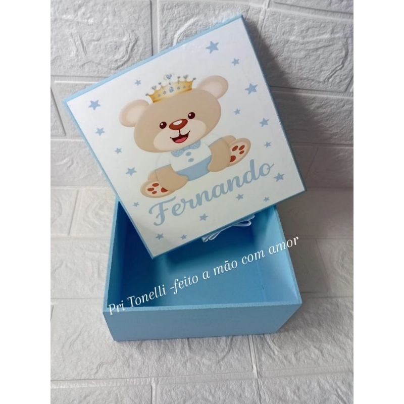 Caixa MDF Personalizada - Convite e lembrança especial.Chá de bebê e revelação, batizado e presente. ENVIO RÁPIDO
