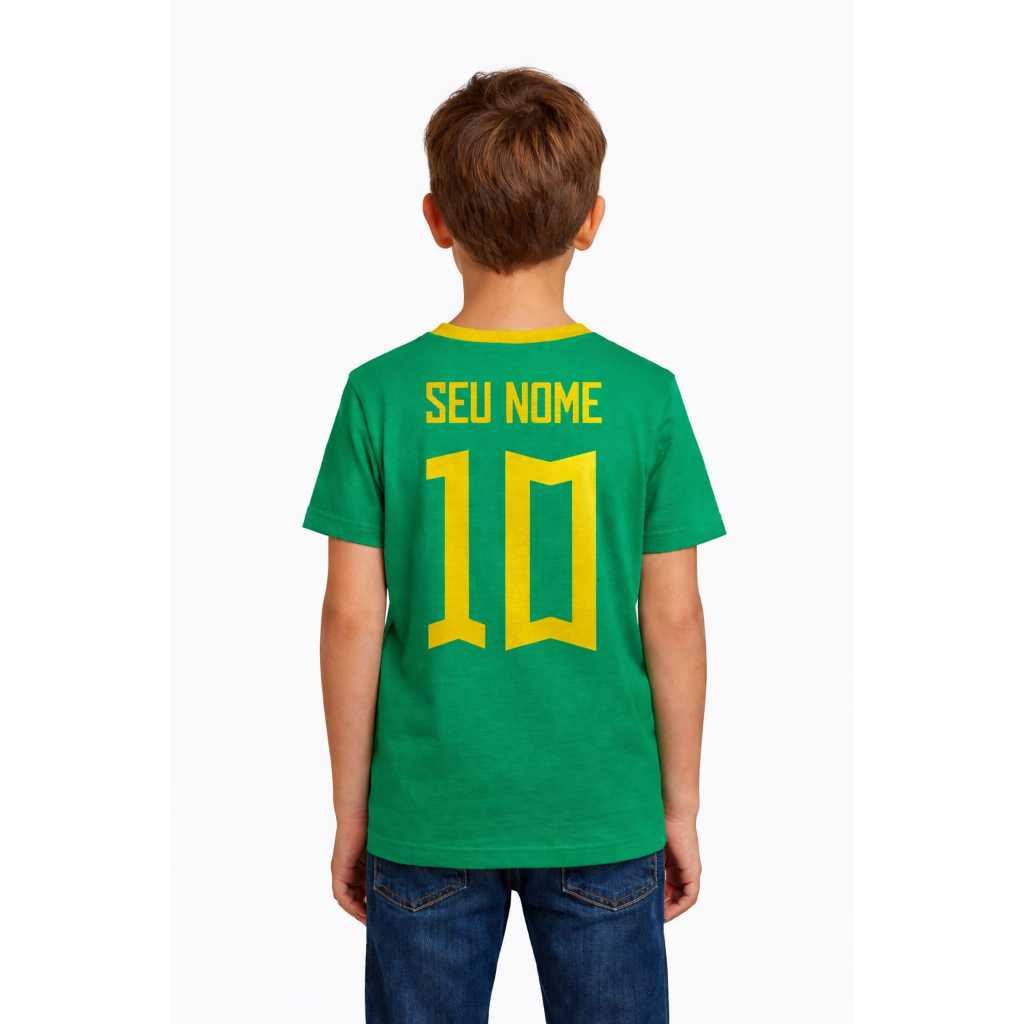 Camiseta Do Brasil Infantil Unissex Estampa Personalizada Malha 100% Algodão Confortável em Oferta na Shopee
