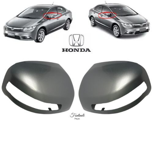 Capa Retrovisor Civic G9 2012 A 2016 C/furo Pisca Cinza Iridium
