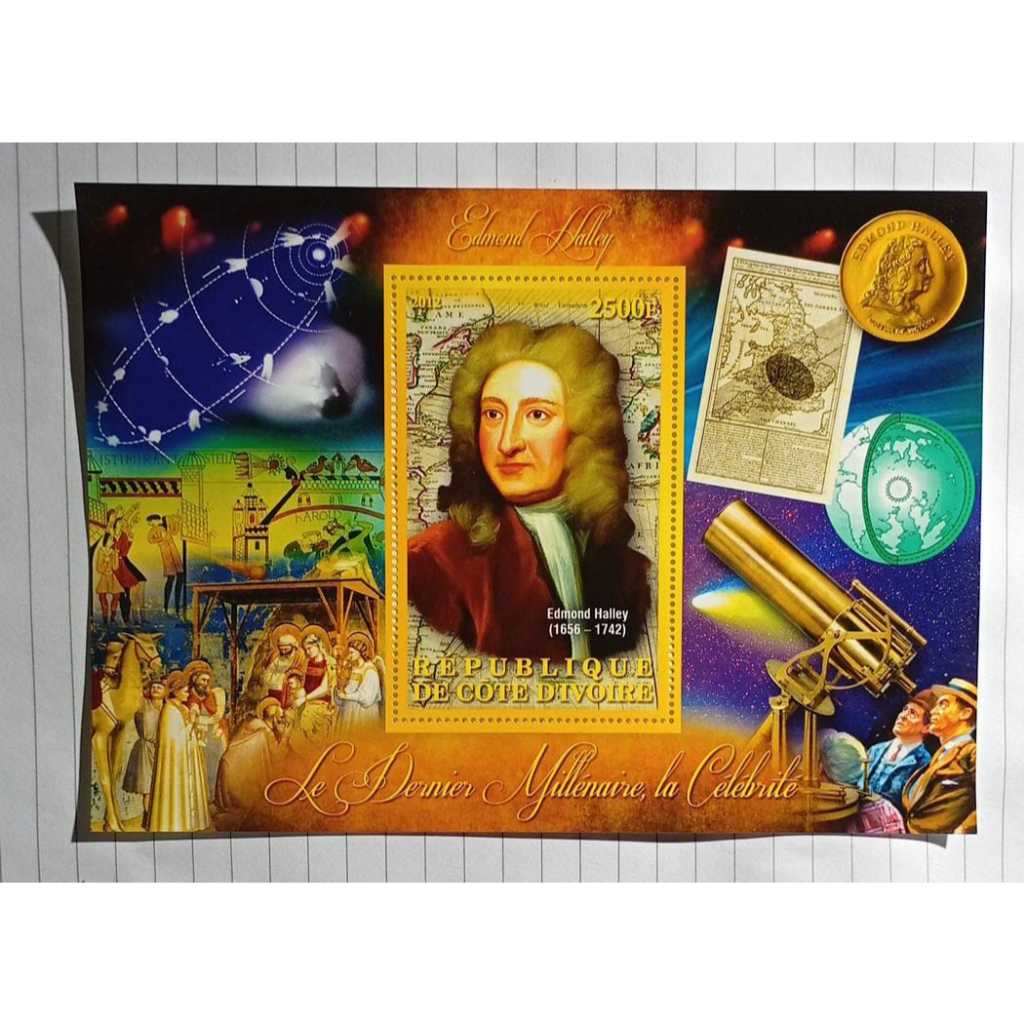 Bloco Comemorativo da Costa do Marfim – Edmond Halley (2012)