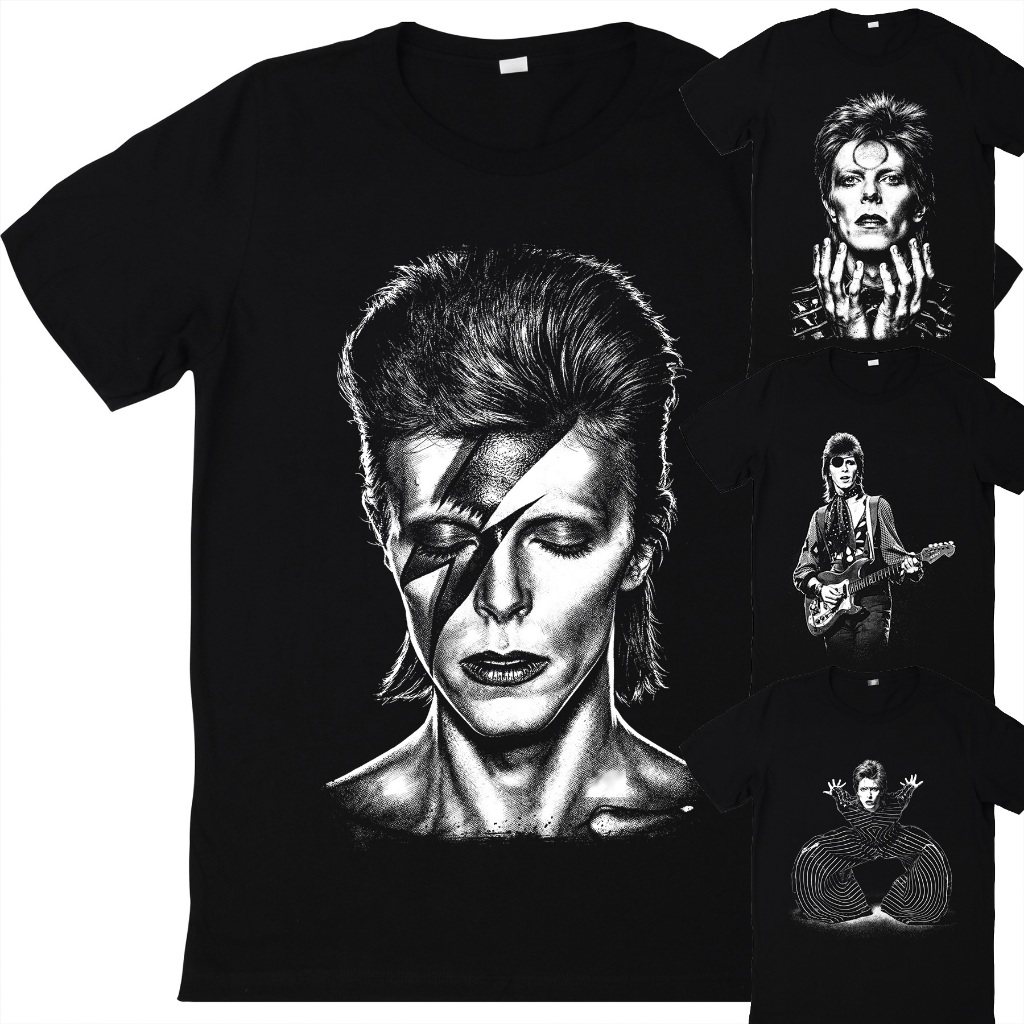 Camiseta David Bowie Aladdin Sane Portrait Art | Camisa Unissex Blusa 100% Algodão