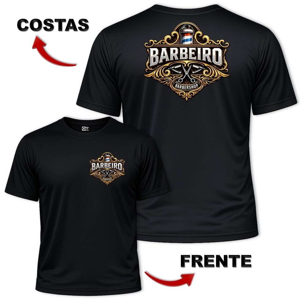 Camisa Masculina Camiseta Uniforme BARBEIRO Barbershop Barbearia Cabelo e Barba Dry Fit Profissão em Oferta na Shopee