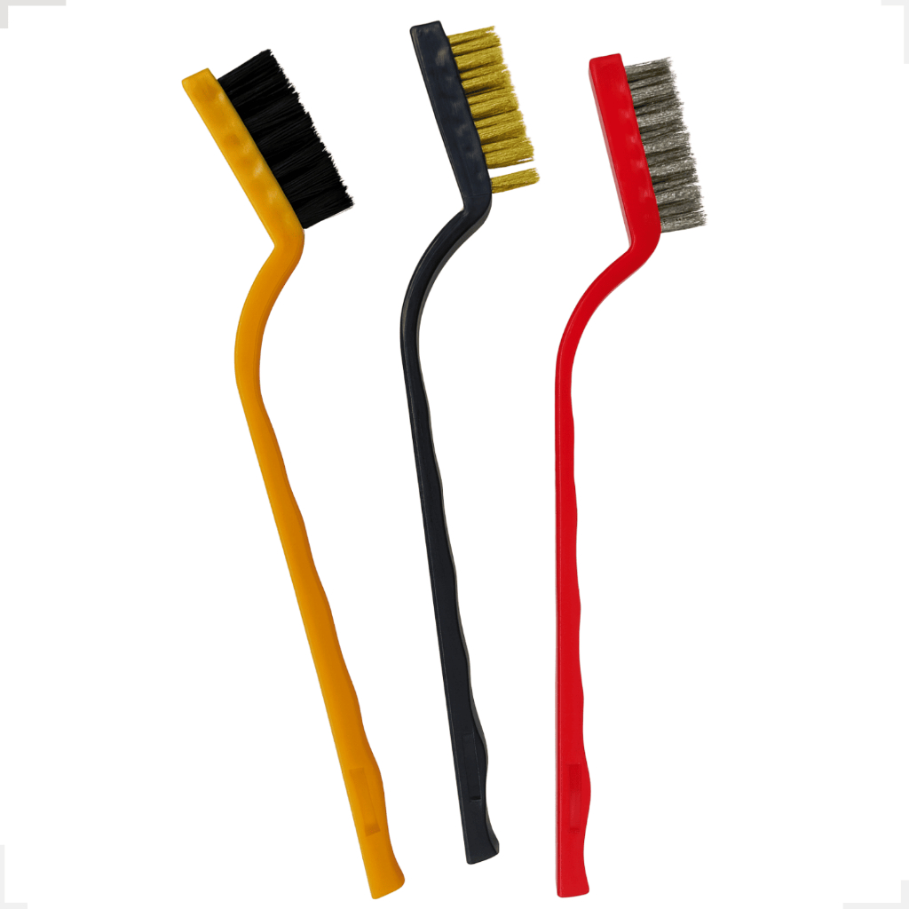 Kit 3 Pcs Escovas de Aço Multiuso Para Limpeza Pesada Forno Grelha Fogão Raspador Box Piso Vidro