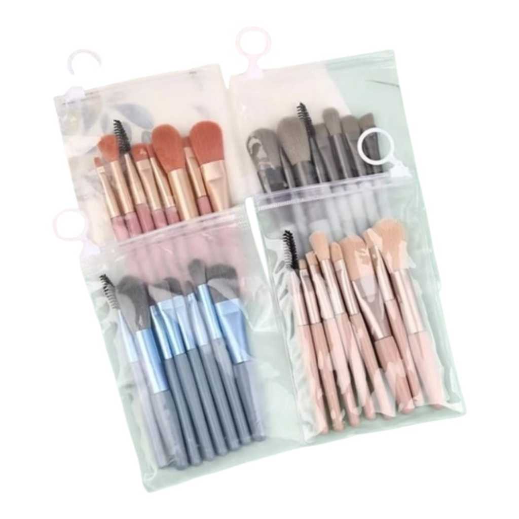 1-3-4 Kits Pinceis de Maquiagem 8 Peças, Conjunto Mini Pincéis De Maquiagem.