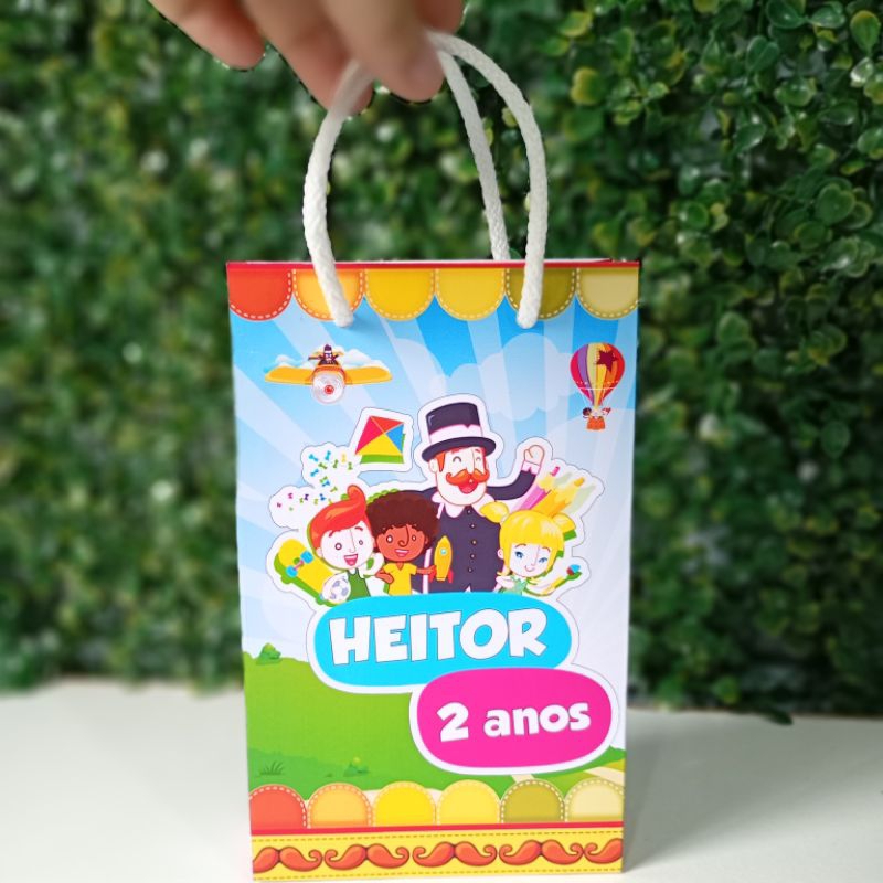 10/15/25 SACOLINHA BOLSINHA SURPRESA LEMBRANCINHA PERSONALIZADA PARA FESTA INFANTIL ANIVERSÁRIO PEGUE E MONTE MUNDO BITA
