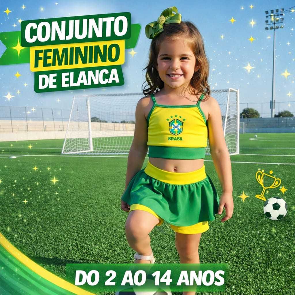 Conjunto Infantil Feminino em Elanca – Blogueirinha Estilosa 2 a 14 Anos em Oferta na Shopee