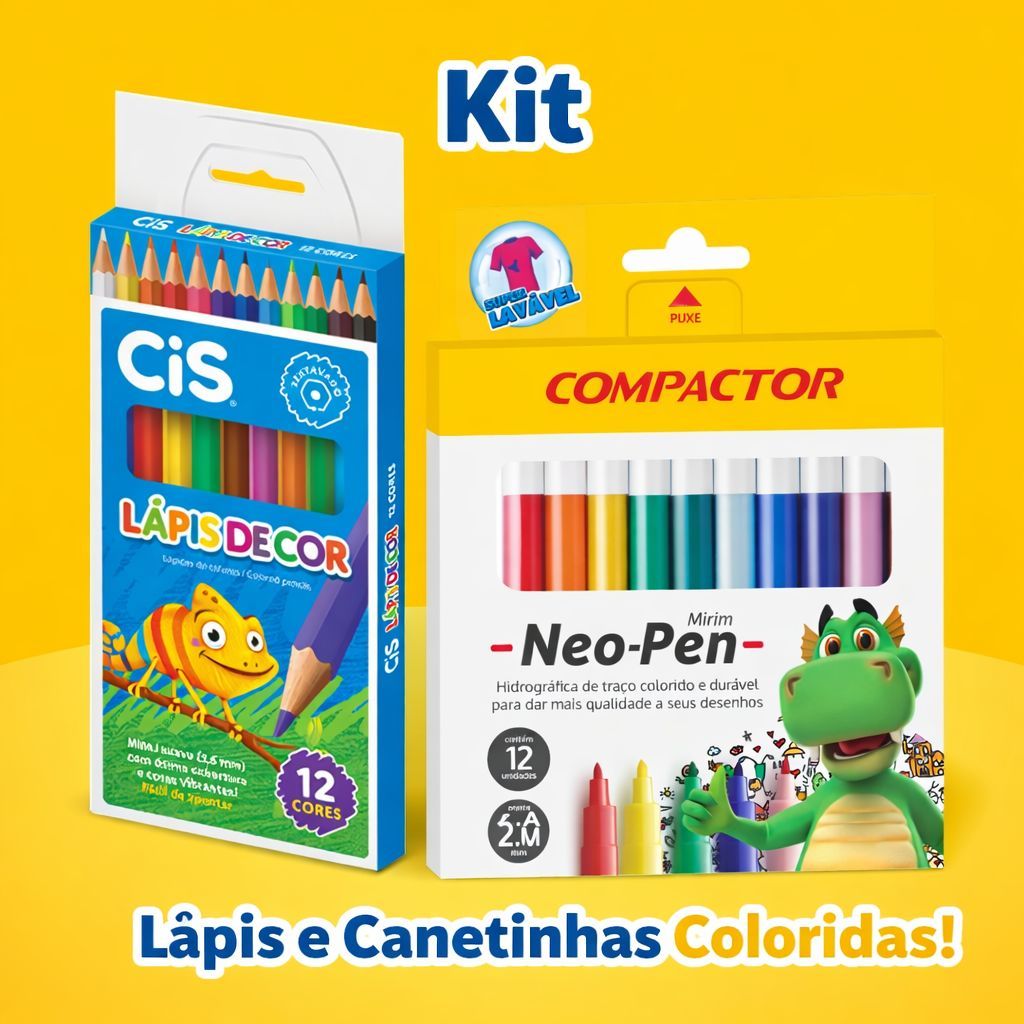 Kit 12 Hidrocores e 12 Lapis De Cores Promoção Envio Rápido