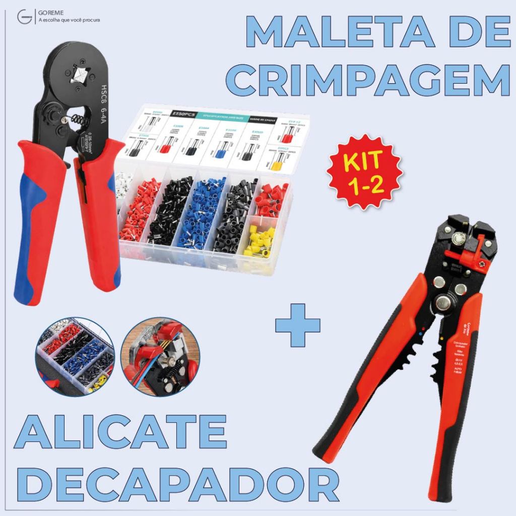 Kit de Ferramentas Crimpagem Alicate Eletricista 5 em 1 com Batente para Decapagem de FIo Precisa em Oferta na Shopee