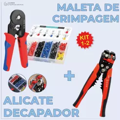 Kit de Ferramentas Crimpagem Alicate Eletricista 5 em 1 com Batente para Decapagem de FIo Precisa