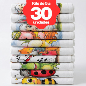 Kit 5 A 30 Panos de Prato Estampados 100% Algodão com Bainha – Atacado e Varejo Econômico