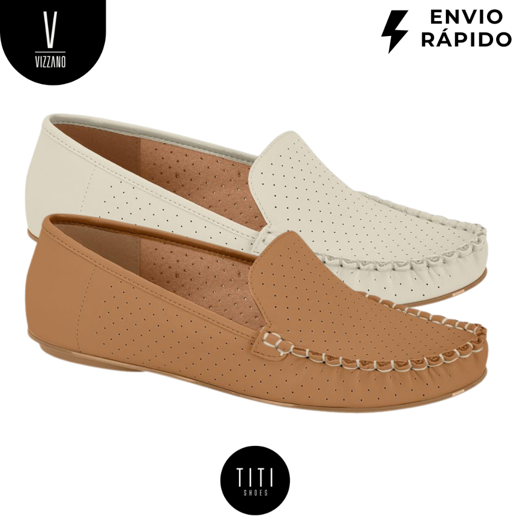 Mocassim Feminino Vizzano Original Pelica Bico Quadrado Conforto Social Trabalho Casual