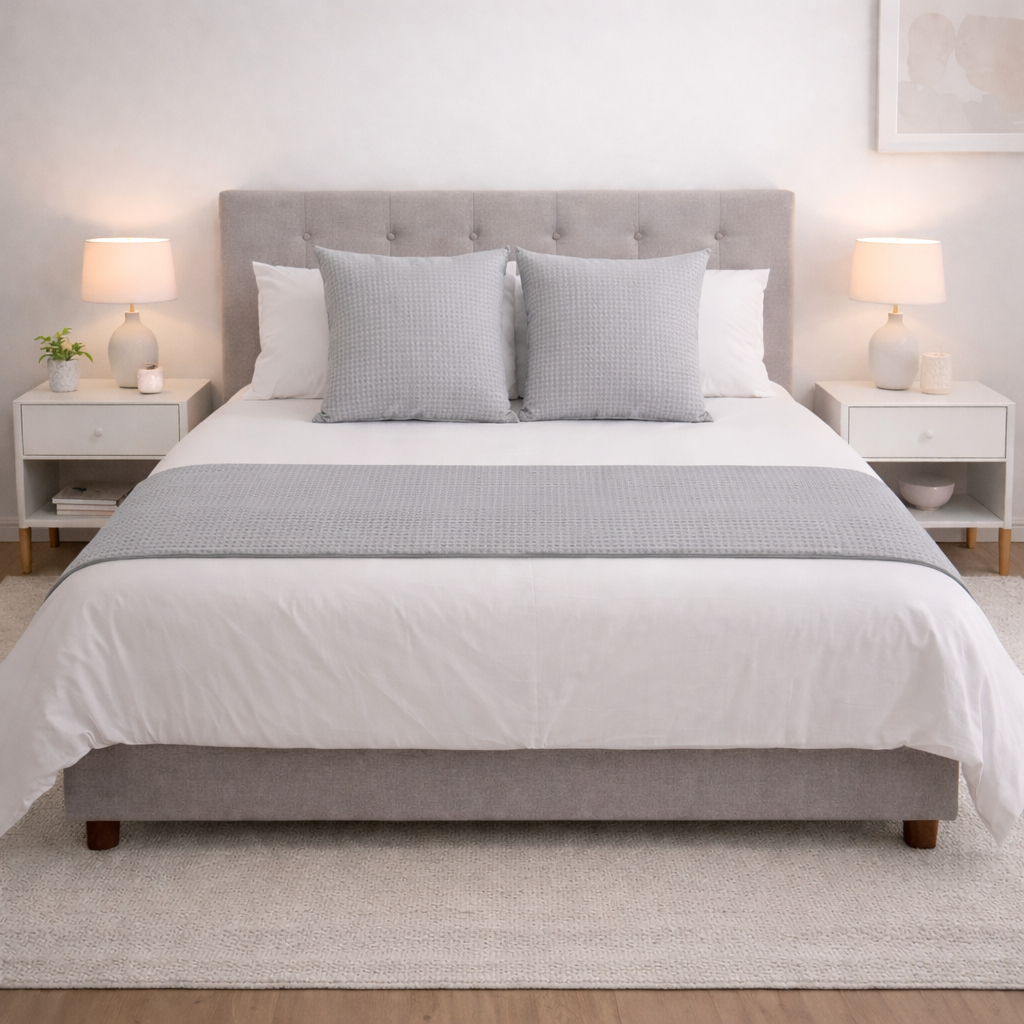 kit Peseira com Capas de Almofadas - Tecido Piquet Favinho - Cama Posta em Oferta na Shopee