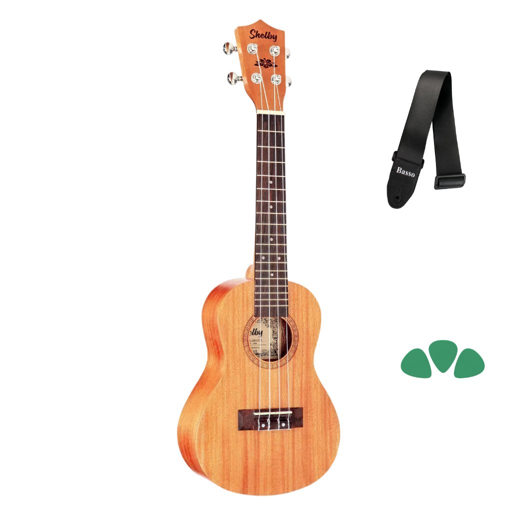 Ukulele Acústico Shelby Su23m Concerto Mogno Fosco + Brinde SU23 M