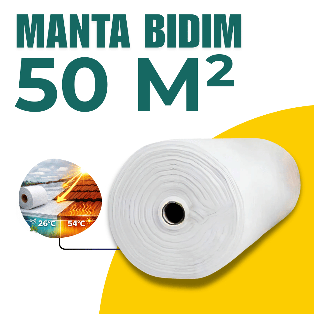 Manta Bidim VP50 50m² Reforço para Impermeabilização em Juntas Dilatação Reservatórios e Transições