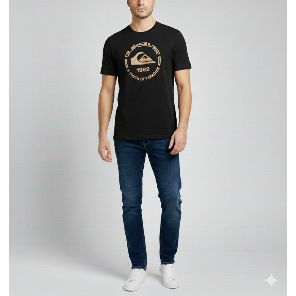 Camiseta Masculina Quiksilver Original Camisa Estampada Surf Casual 100% Algodão