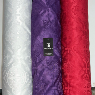 Tecido Jacquard Damask Litúrgico 1,50m  | Branco Vermelho Roxo | Corte Sob Medida | Igreja Altares Toalhas Paramentos em Oferta na Shopee