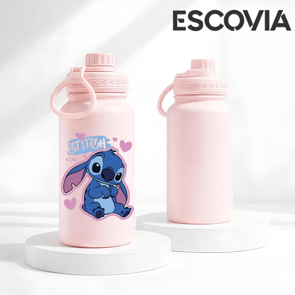 Garrafa Térmica Aço Inoxidavel Parede Dupla Disney Stich com tampa e Alça 350ml em Oferta na Shopee