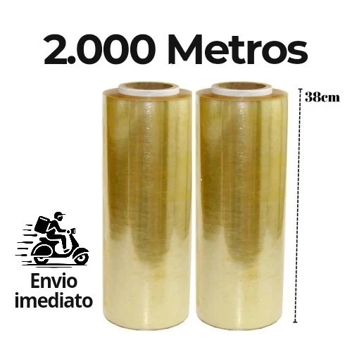 Kit 2 Rolos Bobina Plastico Filme Pvc Esticavel Resistente 40cm X 1000m