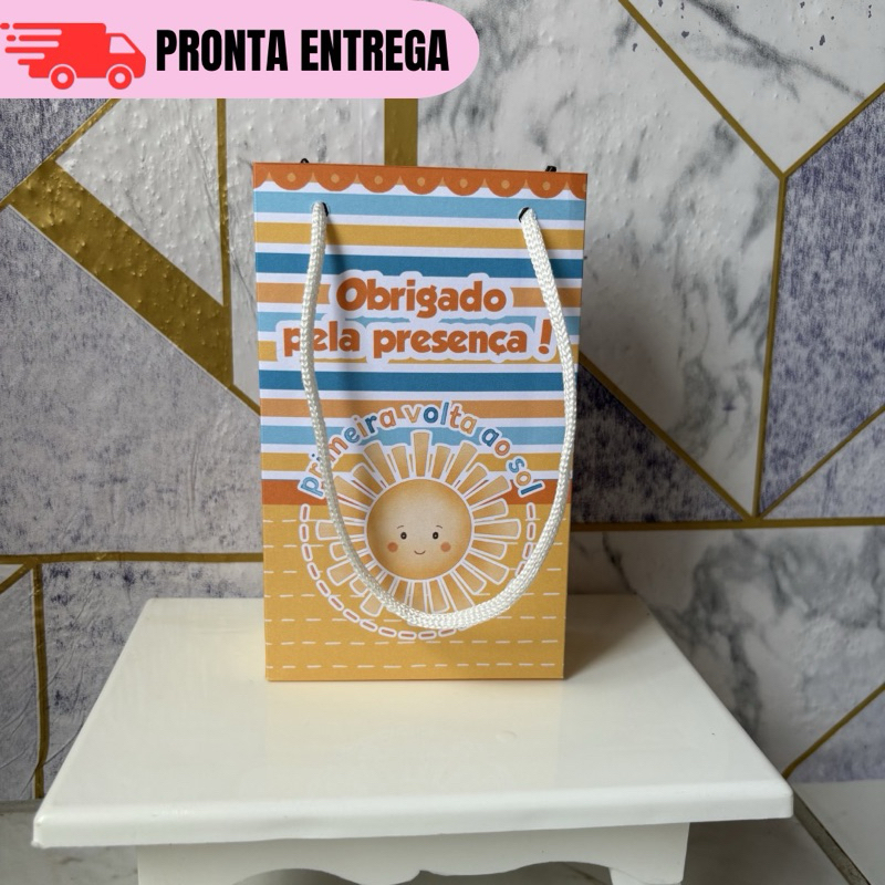 Sacolinha Surpresa Personalizada Primeira Volta ao Sol PEGUE E MONTE Lembrancinhas Festa infantil Aniversário