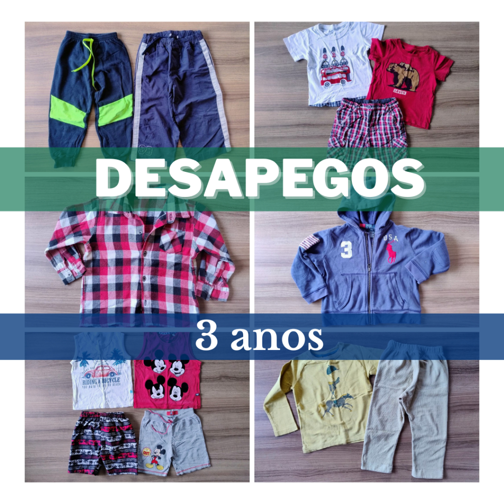 (Desapegos/Brechó Bebê) Roupas Infantil - Tam 3 anos Menino ⚽- Lotes e Peças únicas