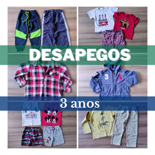 (Desapegos/Brechó Bebê) Roupas Infantil - Tam 3 anos Menino ⚽- Lotes e Peças únicas em Oferta na Shopee
