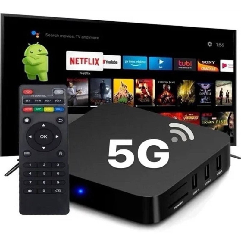 TV Box SmartPro 4K – Android 4K, Wi-Fi Dual Band, Converte TV Comum em Smart