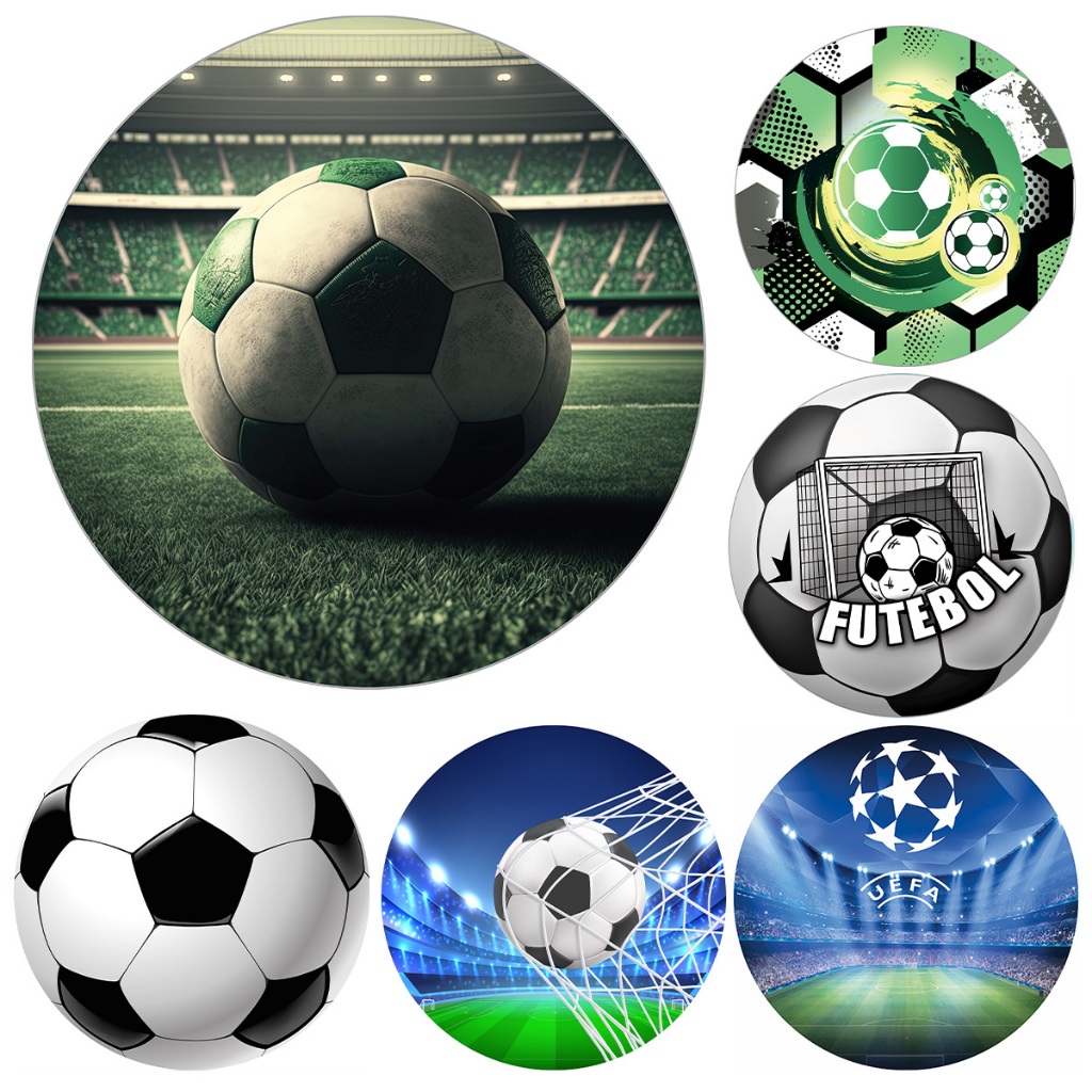 Capa Tecido Painel Redondo 50cm Sublimado Veste Fácil Elástico Decoração Festa Futebol