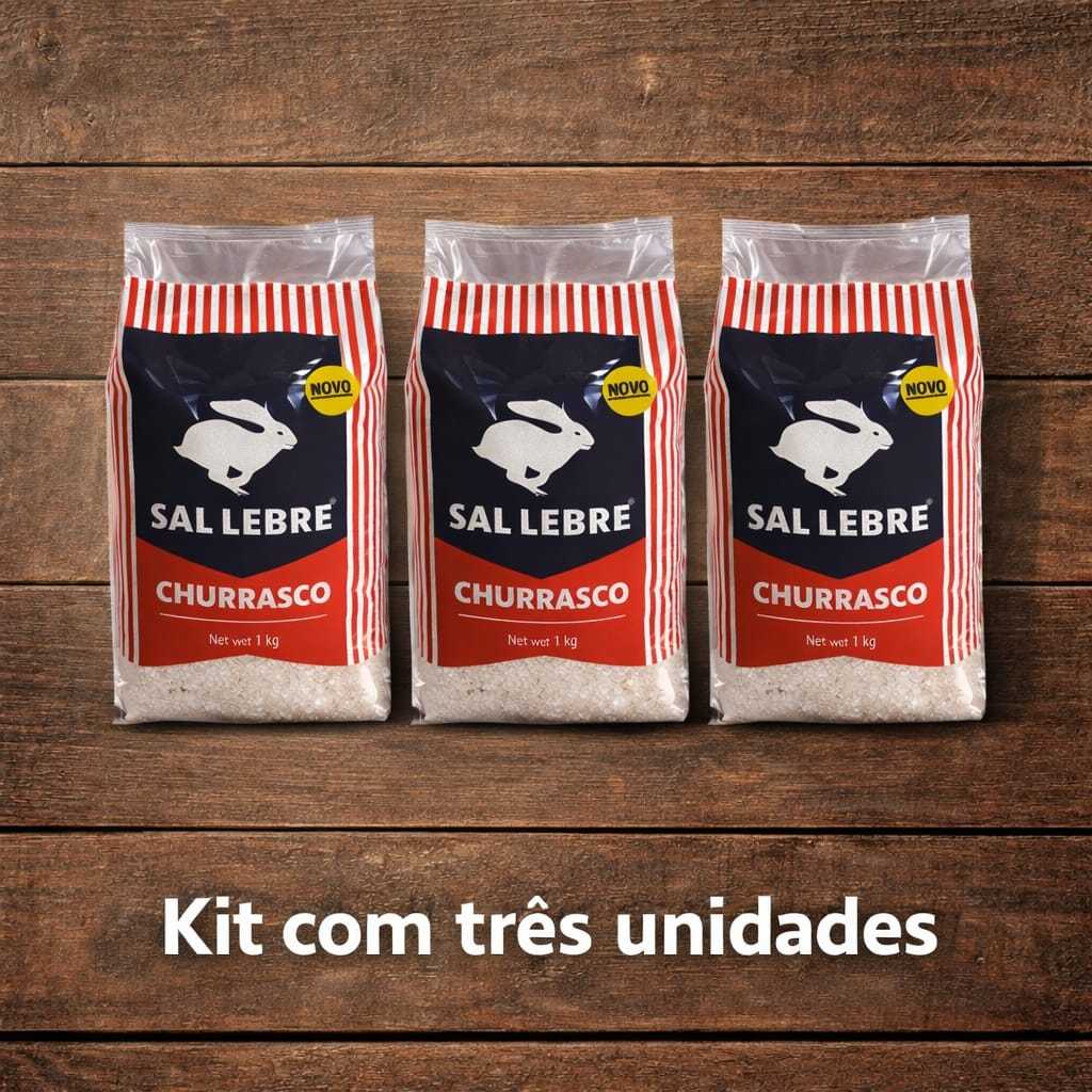 Kit 3 Pacotes de Sal para Churrasco Sal Grosso 1kg cada Envio Imedaito